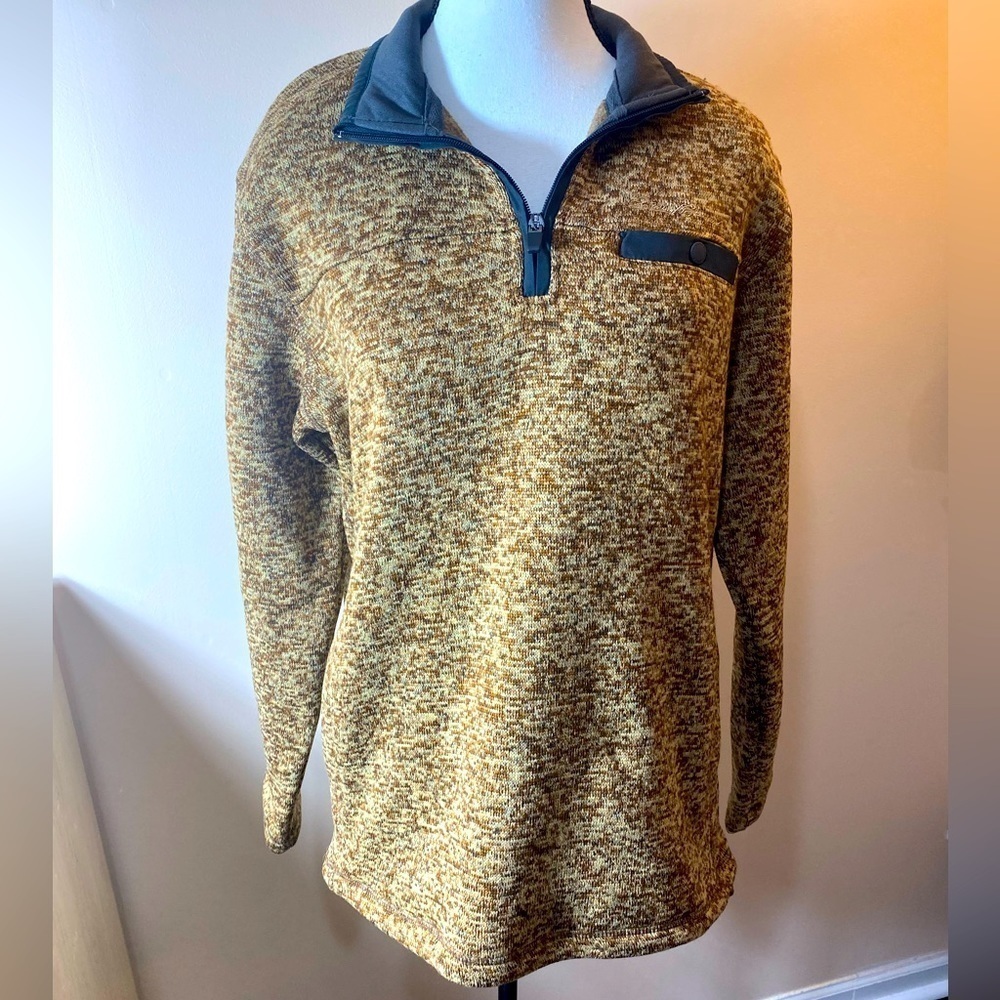 Eddie Bauer Fleece Marl Knit Pullover Sweater Brown size Small NWT!